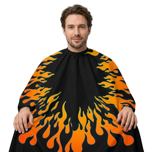 Cape de barbier Vintage Flames PRO imperméable, indispensable pour la coupe de cheveux, la coiffure et le style, confortable. - Product Image 6