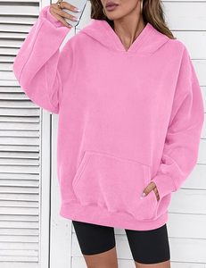 Sweat-shirts à capuche pour femmes, sweat-shirt surdimensionné à capuche, manches longues, décontracté, en polaire, pull avec poche - Product Image 5