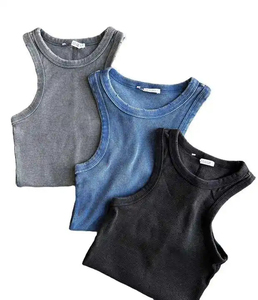 Custom Logo Fitness Clothing Jogger Tank <b>Top</b> Casual Workout Sport Gym <b>Crop</b> <b>Tops</b> for Women - Product Image 1