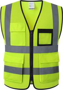 Chaleco de Seguridad Reflectante Fluorescente de Alta Visibilidad, de Poliéster, con Múltiples Bolsillos, Resistente al Agua, para Construcción y Seguridad Vial - Product Image 5