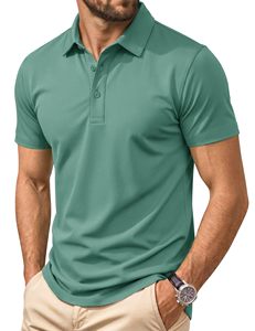 Polo brodé pour homme en coton de haute qualité, logo personnalisé, polo de golf respirant, décontracté, pour le travail ou les affaires - Product Image 1