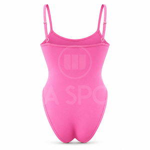 Maillot de bain une pièce pour femme, coupe haute, uni, tissé, en tissu extensible, séchage rapide, pour la plage, bretelles réglables - Product Image 3