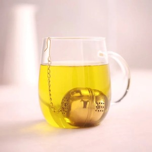 Golden Metal <b>Tea</b> <b>Infuser</b> Ball Reusable Strainer with Chain and Hook for Loose Leaf <b>Tea</b> - Product Image 3