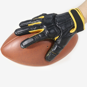 Guantes de fútbol americano de dedo completo con palma recubierta de silicona, diseño antideslizante para fútbol americano, unisex, para todas las estaciones. - Product Image 3