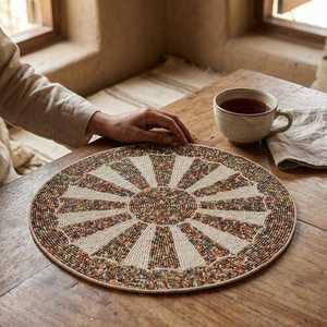 Luxury Handmade <b>Beaded</b> Embroidered <b>Placemats</b> Elegant Table Setting Mats for Dining Room Wedding Party Restaurant and Hotel - Product Image 1