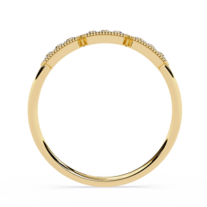 Anillo minimalista de oro amarillo macizo de 14k con diamante redondo de talla brillante para mujer, para compromiso, aniversario, boda - Product Image 3