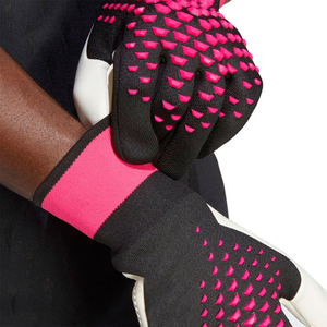 MILIENZ SPORTS APPAREL Guantes de Portero de Fútbol de Látex Rojo y Negro Antideslizantes Transpirables con Cierre de Cordón Unisex Sublimados - Product Image 2