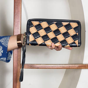 Nouveau design 2026 – Pochette de luxe en cuir véritable à motif damier, très populaire, avec fermeture éclair, porte-monnaie et porte-cartes ATM - Product Image 4