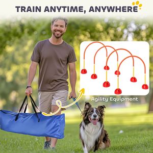 Set di 5 Pezzi per Agility Canina in PVC con 4 Porte a Larghezza Regolabile, Portatile, Arancione, Facile da Montare, Borsa per il Trasporto, per Addestramento Cani - Product Image 5