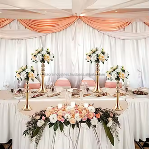 Decoración DE MESA DE BODA DE METAL, soporte de flores, jarrón, fiesta de aniversario de boda, decoración de Tablescape de Azora Industries - Product Image 6