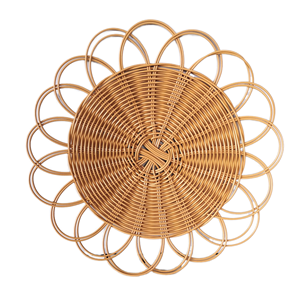 Handcrafted Floral Rattan Placemat Heat Resistant Wicker Charger <b>Plate</b>, Rustic Boho Dining Table <b>Mat</b> Manufacturer Vietnam - Product Image 3