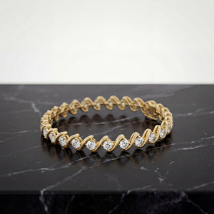 Pulseras de tenis de plata de ley 925 con diseño de eslabones en S ondulados y corte brillante, circonita de 0.25 CT con engaste de medio bisel, regalo para fiesta de compromiso - Product Image 4