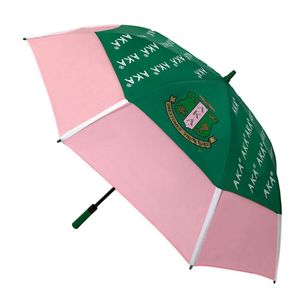 AKA 28 Inch Automatic Up Down Air Vent Collapsible <b>Umbrella</b> <b>Windproof</b> Rain <b>Umbrella</b> Pink Black Green Embroidered Crest - Product Image 6