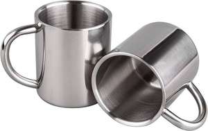 Articles de boisson que vous adorerez : tasses à café et boissons chaudes en acier inoxydable à paroi simple, élégantes tasses à café en métal. - Product Image 2