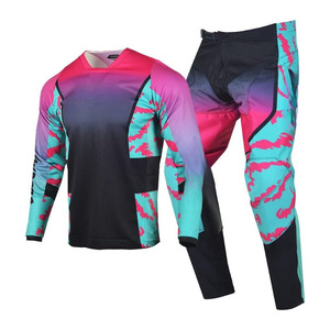 Traje de Motocross Personalizado para Hombre, Talla Grande, Cómodo, Transpirable, de Dos Piezas, Manga Corta, 100% Poliéster, Acolchado Reforzado, OEM Personalizado - Product Image 1