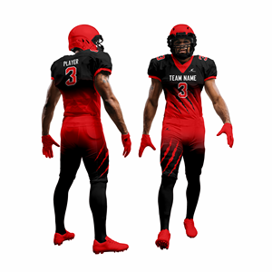 Teamwear Custom Applique American Football Uniform Set Sublimated Jersey Pants <b>Gloves</b> Bag Men's Fitted <b>Moisture</b> Wicking UPF - Product Image 1