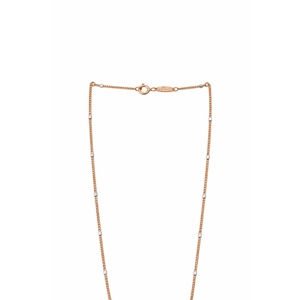 Collar de Cadena de Oro Rosa Sólido de 18K con Detalles de Barra, Joyería Minimalista y Elegante para Mujer - Product Image 3