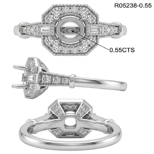 Fournisseur de Hong Kong – Meilleure Qualité – Bagues Semi-Montées Classiques en Or Blanc 18 carats avec Diamant Taille Brillant pour Fiançailles, Mariage et Fêtes - Product Image 6