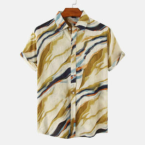 เสื้อเชิ้ตผู้ชายลำลอง แขนสั้น ติดกระดุม สไตล์วินเทจ สำหรับฤดูร้อน ฮาวาย ชายหาด วันหยุด - Product Image 2