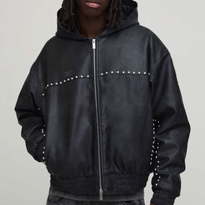 Heavyweight Premium Quality Customized Packing <b>Men's</b> Leather <b>Jacket</b> Street Wear Best Selling Unique Style Biker Leather <b>Jacket</b> - Product Image 3