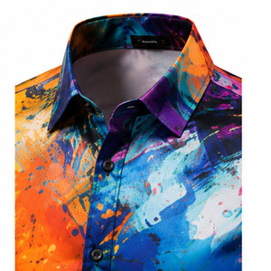 Camisa tropical estampada premium para hombre con tela ligera y transpirable, estilo casual con botones para vacaciones de verano y playa - Product Image 3