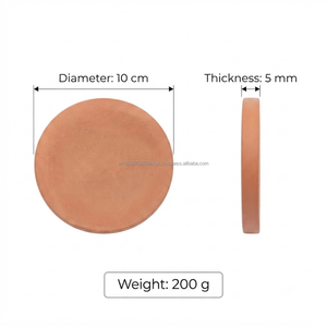Sous-verres en terre cuite naturelle faits à la main, écologiques, antidérapants, résistants à la chaleur, protection de table, 10 cm, vente en gros - Product Image 2