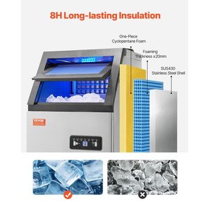 Macchina per il Ghiaccio Professionale da Cucina, Produzione 120 libbre/24H, 36 Cubetti in 15 Minuti, Grande Capacità di Stoccaggio 28 libbre - Product Image 5