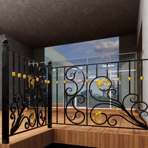 Balustrades de balcon élégantes en fer forgé pour l'extérieur, garde-corps métallique décoratif pour balcon avec finition durable et aspect élégant - Product Image 6