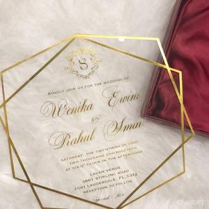 การ์ดเชิญอะคริลิคแบบกำหนดเอง การ์ดอวยพรอะคริลิค การ์ดเชิญงานแต่งงาน การ์ดเชิญงานเลี้ยงสุดหรูสำหรับแขก - Product Image 6