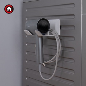 <span class=keywords><strong>Support</strong></span> mural magnétique pour sèche-cheveux avec rangement pour cordon, organisateur de salle de bain pour machine à laver - Product Image 3
