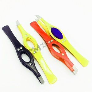 Pinza para cejas RMI de 3 colores diferentes con punta plateada, diseño personalizado, pinza de punta angular. - Product Image 5