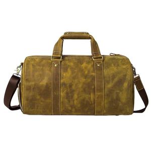 Genuine Leather Travel Duffel Bag Solid Color Luxury Style Durability Feature Shoulder Messenger Bag for Men - Product Image 2