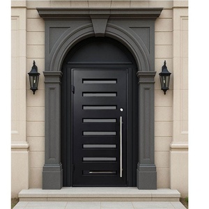 Minimalist-style rust-resistant wrought iron entrance door; easy to assemble, featuring a powder-coated finish. - Product Image 5