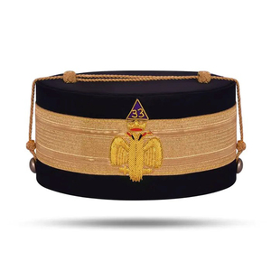 หมวกแก๊ปเกรดพรีเมียม Grand Mason Blue Lodge ประดับตราสัญลักษณ์สีดำทอง พร้อมสายปรับได้ สินค้าใหม่ สำหรับพิธีการ งานปาร์ตี้ และกิจกรรมกลางแจ้ง - Product Image 1
