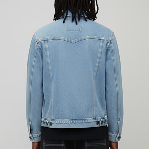 OEM Premium Quality Custom Classic Oversize Vintage Casual <b>Denim</b> Winter Long Front Windproof Wool Liner Button up Washed <b>Jacket</b> - Product Image 3