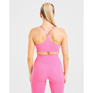 Nuevo Diseño de Sujetador Deportivo Rosa de Verano, Tirantes Ajustables en la Espalda, Escote en Forma de V y Alto Impacto, Sujetador Deportivo para Mujer Adulta - Product Image 3
