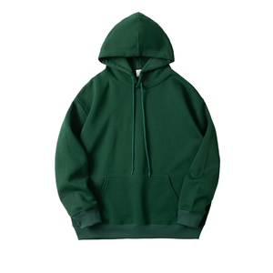 Sweat-shirt à capuche en molleton marron surdimensionné pour homme, couleur unie, avec poche, tricoté, pour l'automne - Product Image 5