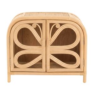 Hot Selling Handmade Rattan Doll Storage Cabinet Doll Armoire Butterfly Scroll Doors Wholesale Handmade <b>Miniature</b> Wardrobe - Product Image 1