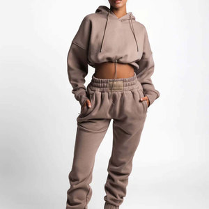 Men's Hooded Sweatshirt <b>Set</b> Solid Color French Terry Casual Jogging Pants Autumn Wear - Product Image 1