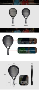 Raquette de padel 2026 noire avec cœur en EVA et carbone 18K, motif graphique intégral, effet peinture métallique, finition douce au toucher - Product Image 6