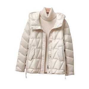 Nouveau léger blanc femmes court à capuche doudoune femme épais chaud coupe-vent Parka veste chaude - Product Image 1