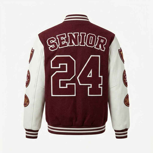 CHALASA SPORTS Nouvelle veste bomber tendance pour homme en laine, polyester, coton et toile, avec logo personnalisé, doublure polaire respirante - Product Image 2
