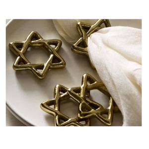 Fait à la main en métal antique en laiton étoile moderne Design de luxe anneau de serviette support en tissu écologique Durable fête décor festif - Product Image 2