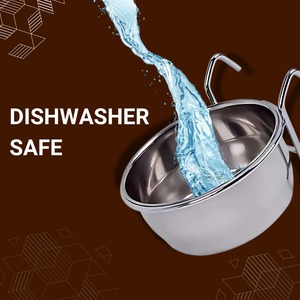 Tazón de Acero Inoxidable para Comida y Agua de Mascotas con Gancho, Comedero Colgante Redondeado para Perros, Pájaros, Loros, Gatos y Conejos - Product Image 6