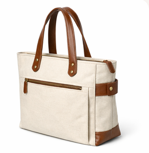 New Style Casual Custom Logo Eco friendly Reusable Multi function Shopping Shoulder Cotton <b>Canvas</b> <b>Tote</b> Bags with Pockets Zipper - Product Image 4