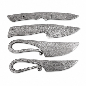 Cuchillo Burraq Personalizado Hecho a Mano con Hoja de Acero de Damasco y Mango de Acero de 9 Pulgadas para Camping y Cocina - Product Image 4