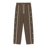 Pantalon de survêtement pour homme, taille élastique, cordon de serrage, bande latérale, bas ouvert, tricoté, coupe ample, léger, écologique