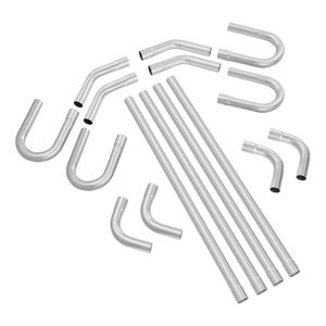 Kit Universale di Scarico in Titanio 16 Pezzi, Tubo Grande in Acciaio Zincato Antiruggine, Sistema di Scarico Fai-da-Te - Product Image 1