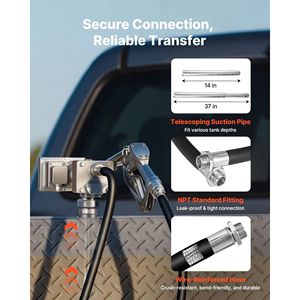 Bomba de transferencia de diésel de hierro fundido de 12 V CC y 15 GPM con apagado manual, kit de 1/3 HP a prueba de explosiones con protección contra sobrecalentamiento, modelo para gasolina - Product Image 6