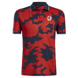 Men's Red Printed Sublimation Polo Shirt Short Sleeve <b>Athletic</b> Shirt Stylish Sportswear Top for Golf Practice Outdoor - Product Image 1